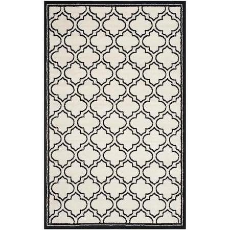 Safavieh 2 Ft.-6 In. X 4 Ft. Runner Indoor-Outdoor Amherst- Ivory And Anthracite Power Loomed Rug AMT412D-24